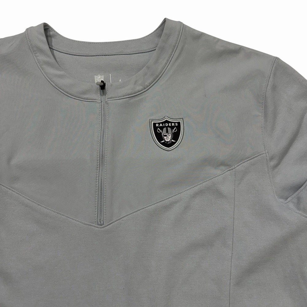 Nike Las Vegas Raiders Dri-FIT On Field Quarter Zip Pullover Gray Men's M NFL